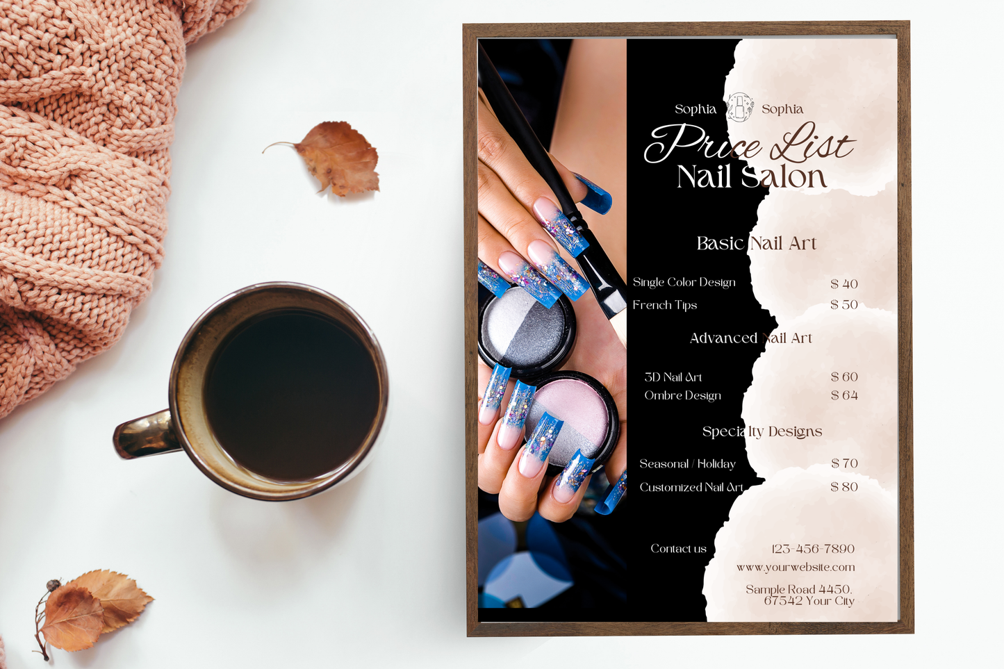 Price List For Nail Salons - "Sophia"