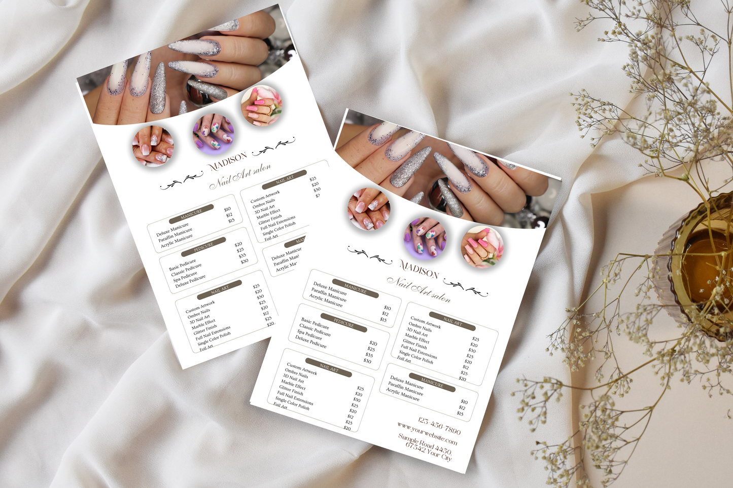 Price List For Nail Salon - "Madison"