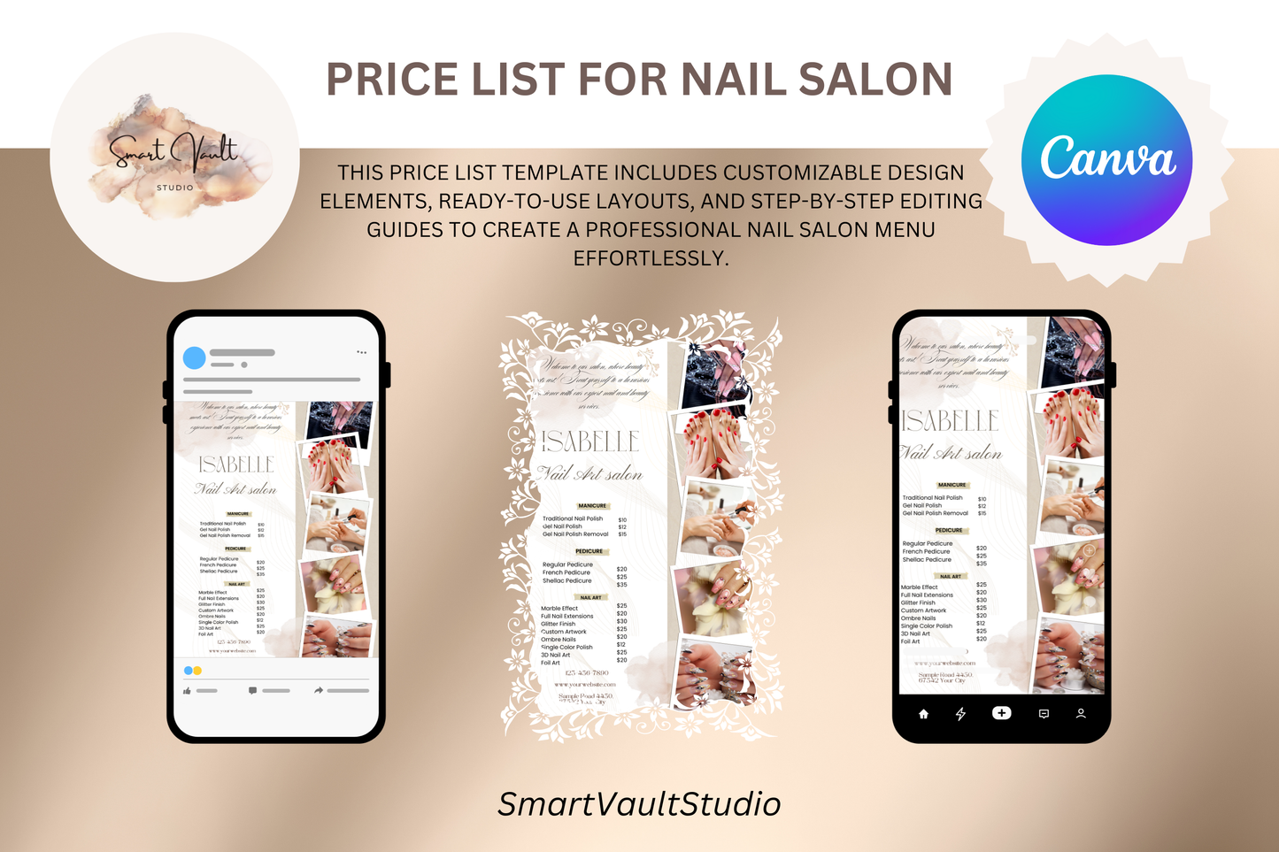 Price List for Nail Salons - "Isabelle"