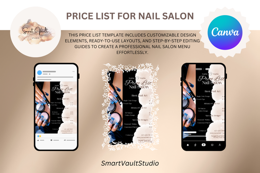 Price List For Nail Salons - "Sophia"