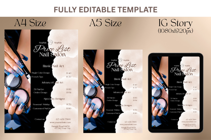 Price List For Nail Salons - "Sophia"