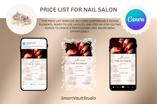 Price List For Nail Salon - "Jasmine"