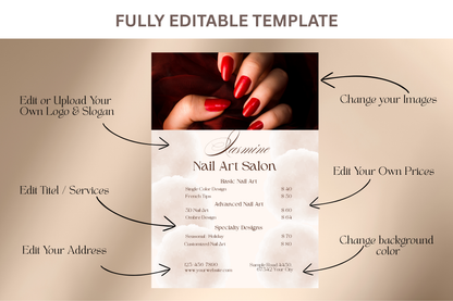 Price List For Nail Salon - "Jasmine"