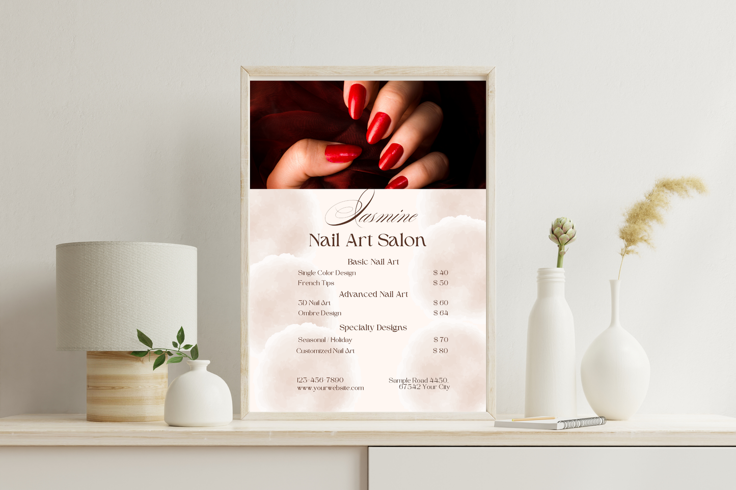Price List For Nail Salon - "Jasmine"