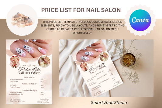 Price List For Nail Salons - "Nicole"