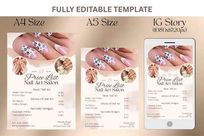 Price List For Nail Salons - "Nicole"